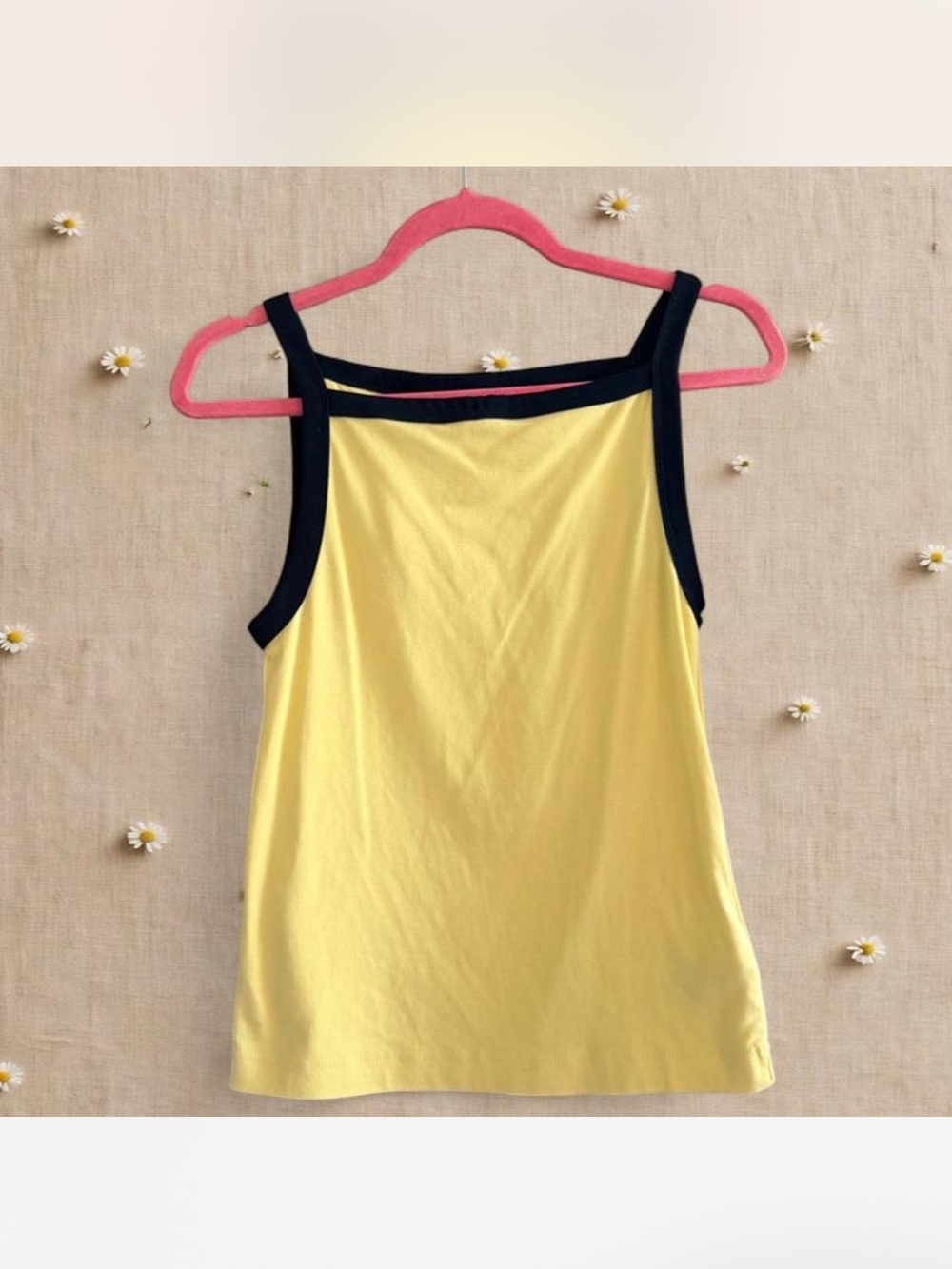 Old Navy Yellow Tank Top with Black Trim